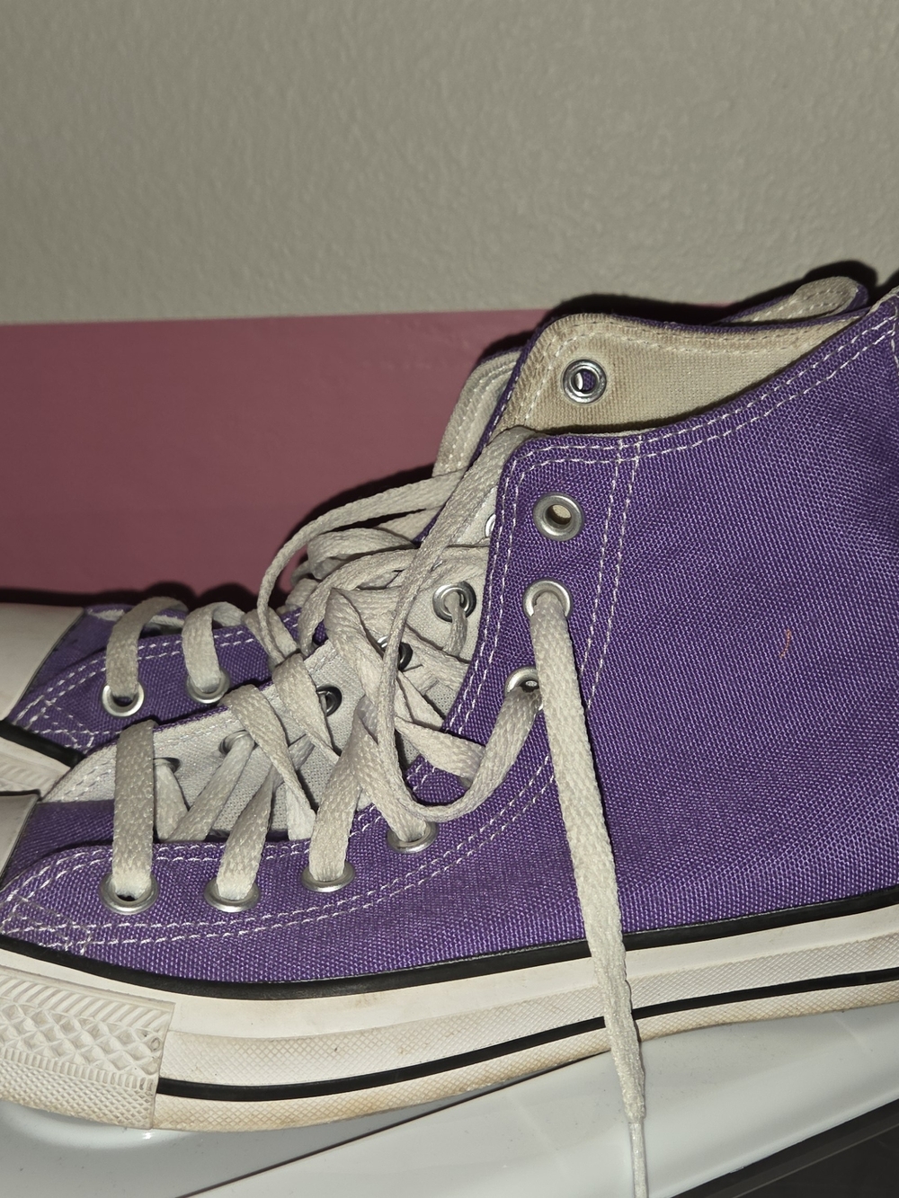 Converse Purple High-Top Canvas Sneakers with White Accents
